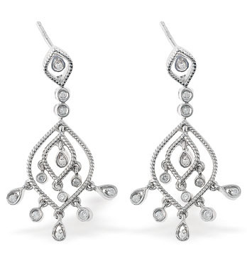 Ampalian Jewellery White Gold Diamond Earrings (911)
