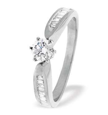 Ampalian Jewellery White Gold Diamond Engagement Ring (602)