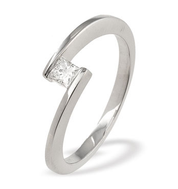 Ampalian Jewellery White Gold Diamond Engagement Ring (607)