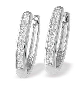 Ampalian Jewellery White Gold Diamond Hoop Earrings (129)