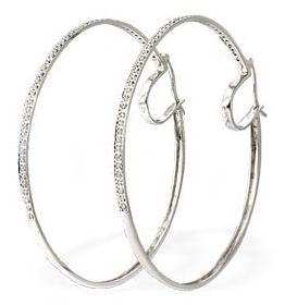 Ampalian Jewellery White Gold Diamond Hoop Earrings (256)