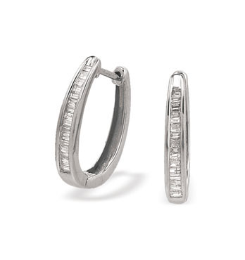 White Gold Diamond Hoop Earrings (285)