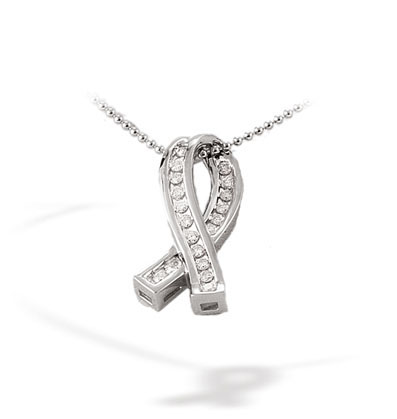 Ampalian Jewellery White Gold Diamond Pendant & Chain (109)