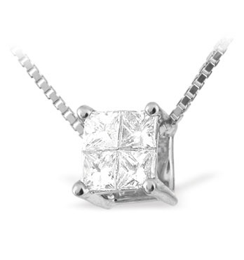 Ampalian Jewellery White Gold Diamond Pendant (114)