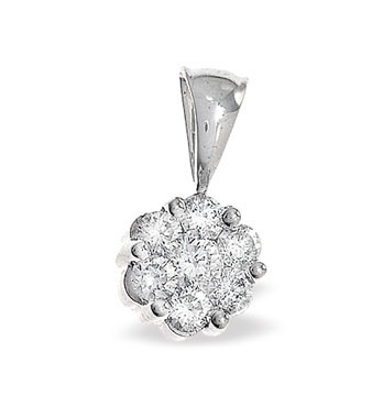 Ampalian Jewellery White Gold Diamond Pendant (319)