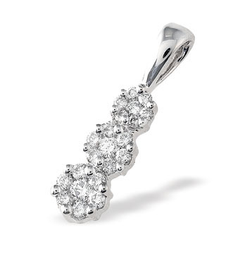 White Gold Diamond Pendant (323)