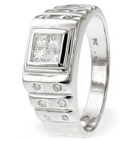 Ampalian Jewellery White Gold Diamond Ring (065)