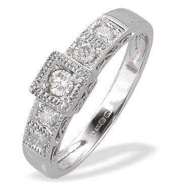 Ampalian Jewellery White Gold Diamond Ring (233)