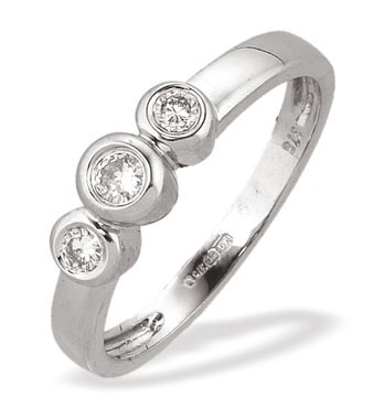 Ampalian Jewellery White Gold Diamond Ring (375)