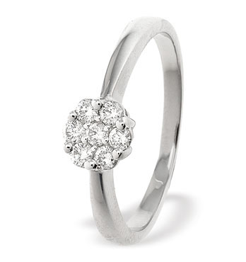 Ampalian Jewellery White Gold Diamond Ring (408)