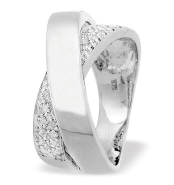Ampalian Jewellery White Gold Diamond Ring (696)