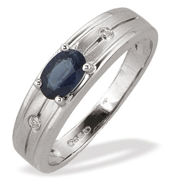 Ampalian Jewellery White Gold Diamond Sapphire Ring (133)