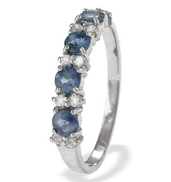 Ampalian Jewellery White Gold Diamond Sapphire Ring (786)