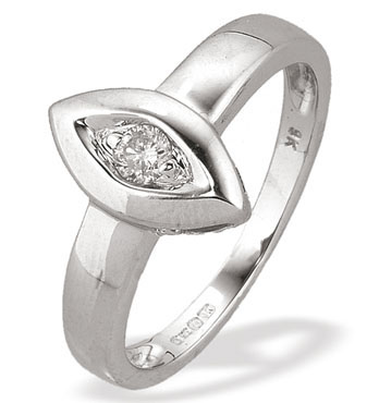 Ampalian Jewellery White Gold Diamond Solitaire Ring (012)