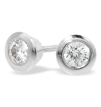 Ampalian Jewellery White Gold Diamond Stud Earrings (056)