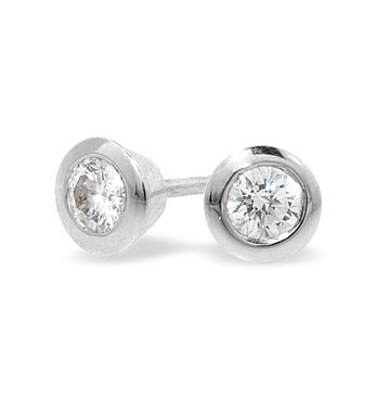 Ampalian Jewellery White Gold Diamond Stud Earrings (083)