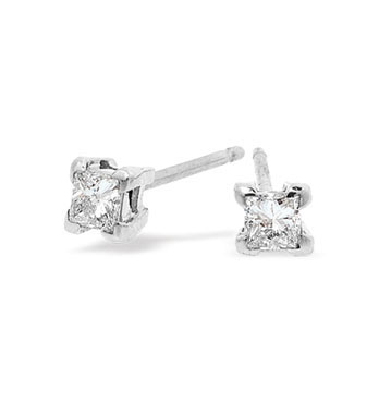 Ampalian Jewellery White Gold Diamond Stud Earrings (099)