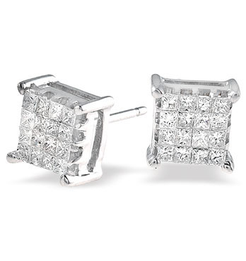 Ampalian Jewellery White Gold Diamond Stud Earrings (149)