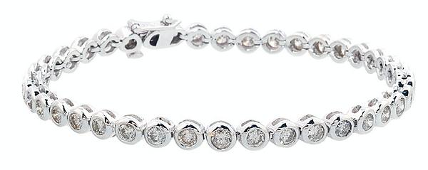 Ampalian Jewellery White Gold Diamond Tennis Bracelet (048)