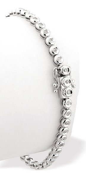 Ampalian Jewellery White Gold Diamond Tennis Bracelet (134)