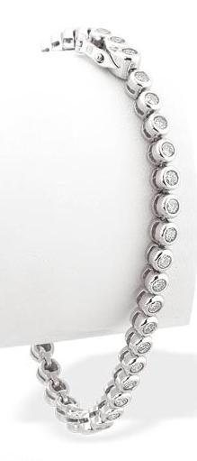 Ampalian Jewellery White Gold Diamond Tennis Bracelet (154)