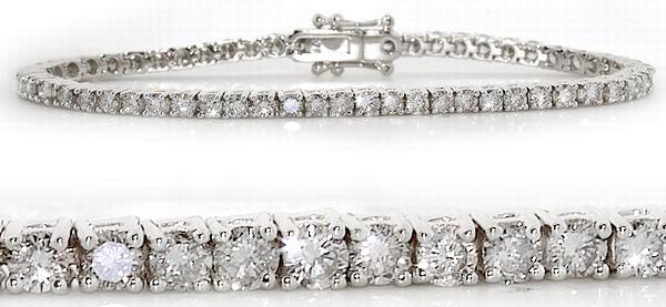 Ampalian Jewellery White Gold Diamond Tennis Bracelet (359)