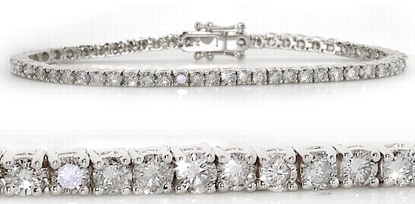 Ampalian Jewellery White Gold Diamond Tennis Bracelet (363)