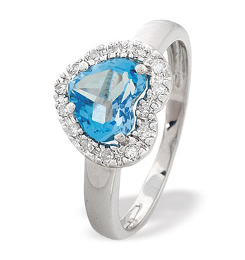 White Gold Diamond Topaz Ring (622)