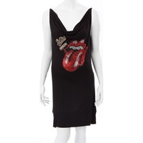 amplified Black Rolling Stones Cowl Neck Dress