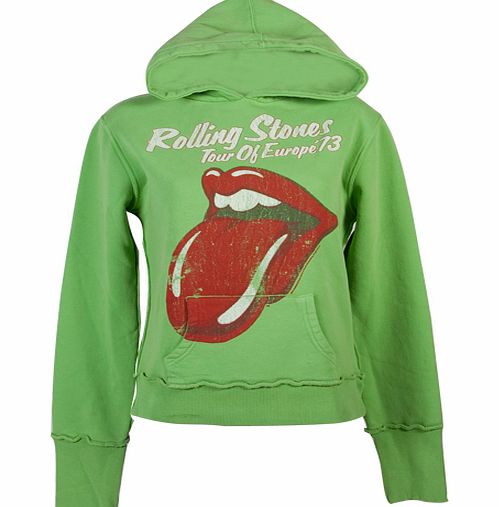 Amplified Clothing Ladies Green Rolling Stones 73 Tour Hoodie
