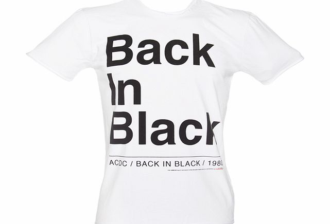 Amplified Clothing Mens AC/DC Back In Black Lyrics T-Shirt