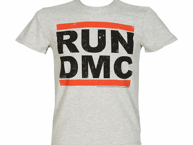 Amplified Clothing Mens Grey Run DMC Logo T-Shirt from