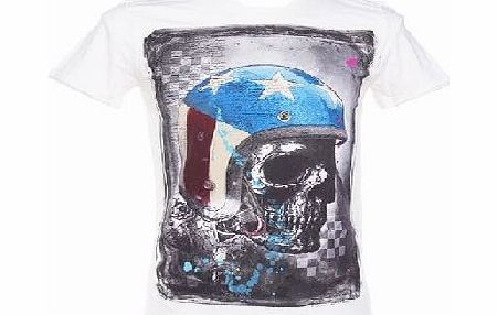 Amplified Dark Souls Mens American Helmet Off White T-Shirt from