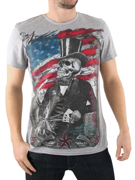 Amplified Grey American Top Hat T-Shirt