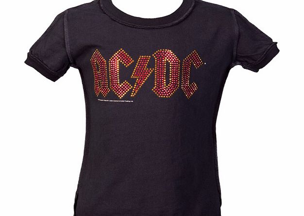 Kids Diamante AC/DC Charcoal T-Shirt from