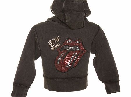 Kids Diamante Rolling Stones Tongue Hoodie from