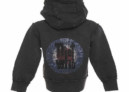 Kids Diamante Who Charcoal Hoodie from Amplified