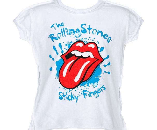 Kids Rolling Stones Sticky Fingers White T-Shirt