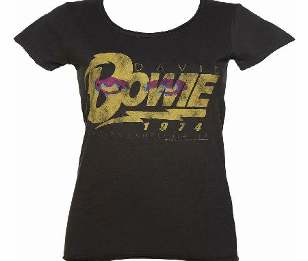 Ladies Charcoal David Bowie 1974 Tour T-Shirt