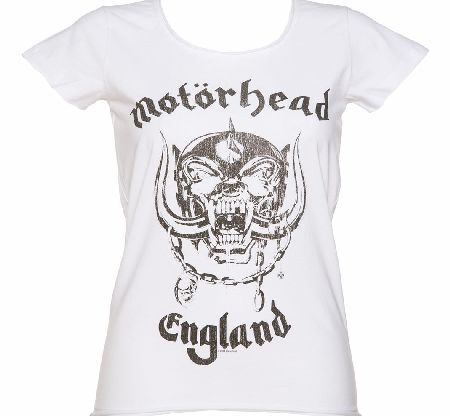 Amplified Ladies White Motorhead England T-Shirt from