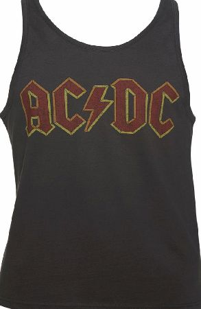 Amplified Mens Charcoal AC/DC Logo Vest from Amplified