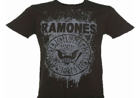 Amplified Mens Charcoal Ramones Graffiti Logo T-Shirt