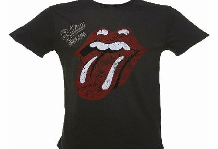 Mens Charcoal Rolling Stones Autograph Tongue