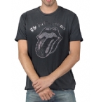 Mens Rolling Stones Diamante Classic Tongue T-Shirt Black