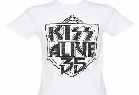 Mens White Kiss Alive 35 T-Shirt from Amplified