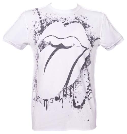 Mens White Rolling Stones Graffiti T-Shirt