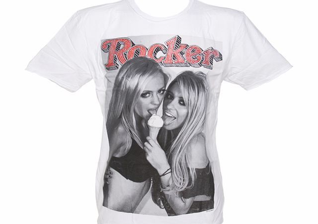 Amplified Pin-Ups Mens Diamante Ice Cream Rocker White