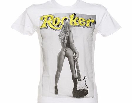 Amplified Pin-Ups Mens Diamante Kylie Rocker White T-Shirt