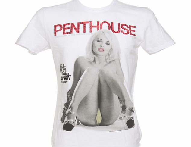 Amplified Pin-Ups Mens Diamante Penthouse Self-Play White