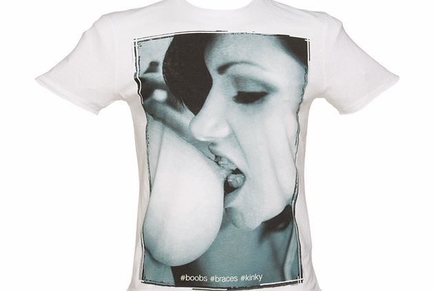 Amplified Pin-Ups Mens White Bite Me Fashion T-Shirt from